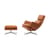 Set fauteuil & repose-pieds Grand Relax & Ottoman cuir marron / Pivotant & inclinable - Vitra