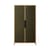 Armoire Pioneer Canvas bois vert / L 100 x P 37,5 x H 180 cm - Portes tissu - HK LIVING