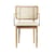Fauteuil bridge Cannage cuir blanc / Accoudoirs laiton - RED Edition