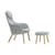 Set Sessel & Fußstütze HAL Lounge textil blau / Stoff - Vitra