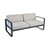 Canapé de jardin 2 places Bellevie métal tissu gris noir / L 160 cm - Tissu gris flanelle - Fermob