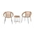 Sessel Dudine faser beige / Set aus 2 Sesseln + Beistelltisch - Bloomingville
