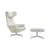 Set Sessel & Fußstütze Grand Repos textil weiß / Dreh- & neigbar - Stoff - Vitra