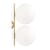 Wandleuchte IC Double 1 glas weiß gold metall / Deckenleuchte - L 42 cm, Ø 20 cm - Flos