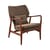 Fauteuil rembourré Peggy tissu marron - POLSPOTTEN