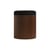 Pouf Riviera tissu noir / Table d'appoint (coussin amovible) - Rotin & lin - Ø 36 x H 45 cm - Maison Sarah Lavoine