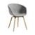 Fauteuil rembourré About a chair AAC23 tissu gris bois naturel / Tissu intégral & chêne verni mat - Hay