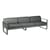 Gartensofa 3-Sitzer Bellevie metall textil grau 3-Sitzer-Sofa / L 235 cm - Bezug weiß - Fermob