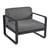 Fauteuil rembourré Bellevie Lounge métal tissu gris / Tissu graphite - Fermob