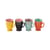Tazza Grandpa ceramica multicolore / Set di 4 - Ø 8,5 x H 9 cm - Pols Potten
