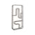 Wandregal Curva metall beige / Utensilien - 33 x 70,5 x T 9 cm - AYTM