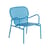 Fauteuil bas empilable Week-end métal bleu / Aluminium - Petite Friture