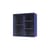 Wandablage Ripple II holz blau / Vitrine - B 69.6 x T 30 x H 69,6 cm / Gewelltes Glas - MONTANA