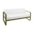 Canapé de jardin 2 places Bellevie métal tissu vert / L 160 cm - Tissu blanc grisé - Fermob