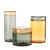 Gefäss Large glas orange grau / 3er Set - Mundgeblasenes Glas - POLSPOTTEN