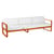 Canapé de jardin 3 places Bellevie métal orange / L 235 cm - Tissu taupe grisé - Fermob