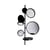 Applique salle de bains Tell Me Stories métal noir / LED - 2 miroirs + 2 étagères - H 86,5 cm - DCW éditions