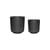 Among Flowerpot composite material black / Set of 2 - HÜBSCH