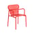 Fauteuil bridge empilable Week-end métal rouge / Aluminium - Petite Friture