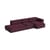 Canapé d'angle Mags Soft Low Armrest n°4 bordaeux / 3 places -  L 331 cm/ Accoudoir droite - Hay