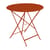 Table pliante Bistro métal orange /Ø 77 cm - 3/4 personnes - Trou pour parasol - Fermob
