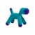 Dekoration Puppy Floccato Small textil blau / Samt-Effekt - B 42 cm - Eero Aarnio, 2003 - Magis