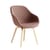 Fauteuil rembourré About a chair AAC123 tissu rose bois naturel / Dossier haut - Tissu intégral & chêne - Hay