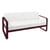 Divano da giardino a 2 posti Bellevie metallo tessuto bianco viola 2 posti / L 160 cm - Tessuto bianco grigio - Fermob