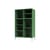 Geschirrschrank Ripple III holz grün / Vitrine - B 69,6 x T 38 x H 105 cm / Wellglas - MONTANA