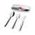 Set couverts de voyage Food à porter métal / 3 pièces avec étui - Alessi