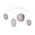 Sospensione Focus X4 metallo bianco / LED - L 131 x H 72,3 cm - DCW éditions