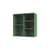 Wandablage Ripple II holz grün / Vitrine - B 69.6 x T 30 x H 69,6 cm / Gewelltes Glas - MONTANA