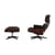 Set fauteuil & repose-pieds Lounge Chair & Ottoman cuir marron / Eames (1956) - Vitra