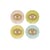 Glasuntersetzer Le wink keramik blau rosa gelb grün / 4er-Set - Porzellan & goldfarben - Jonathan Adler