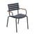 Fauteuil empilable ReCLIPS plastique gris / Accoudoirs bambou - Plastique recyclé - Houe