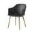 Fauteuil Rely HW76 plastique noir / Plastique recyclé & pieds bois - &tradition