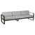 Canapé de jardin 3 places Bellevie métal marron / L 235 cm - Tissu gris flanelle - Fermob