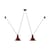 Acrobate N°324 Pendant metal red / Lampes Gras - 2 metal cone shades - DCW éditions