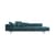 Canapé droit Largo Velluto tissu bleu / 3 places - L 298 cm - Velours - Kartell