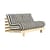Schlafcouch Roots textil schwarz / L 140 cm – 3 Positionen / Struktur aus heller Kiefer - KARUP