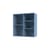 Wandablage Ripple II holz blau / Vitrine - B 69.6 x T 30 x H 69,6 cm / Gewelltes Glas - MONTANA