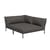 Modulares Gartensofa Level 2 Cozy textil grau / Weiche Rückenlehne & tiefe Sitzfläche - Eckmodul rechts L 173,5 x T 139 cm - Houe