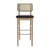Cannage Bar stool cane & fibres natural wood / H 65 cm - Leather - RED Edition