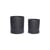 Vaso per fiori Podium Medium corian nero / Set da 2 con piattini sottotazza - HÜBSCH