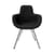 Fauteuil rembourré Scoop tissu noir / Dossier haut - Pieds métal - Tom Dixon