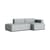 Canapé d'angle Mags Low Armrest n°3 tissu gris / 2,5 places - L 246.5 cm / Accoudoir droite - Version UK - Hay