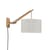 Wandleuchte mit Stromkabel Andes Small textil grau holz natur / Leinen & Bambus - L 55 x Ø 32 cm - GOOD&MOJO