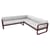 Canapé d'angle de jardin Bellevie métal tissu blanc / n° 2 A - 229 x 235 cm - Tissu blanc grisé - Fermob