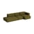 Canapé d'angle Mags Soft Low Armrest n°4 vert / 3 places -  L 331 cm/ Accoudoir droite - Hay