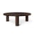 Couchtisch Post Large braun holz natur / Ø 100 x H 33 cm -  Handgefertigte Einlegearbeiten - Ferm Living